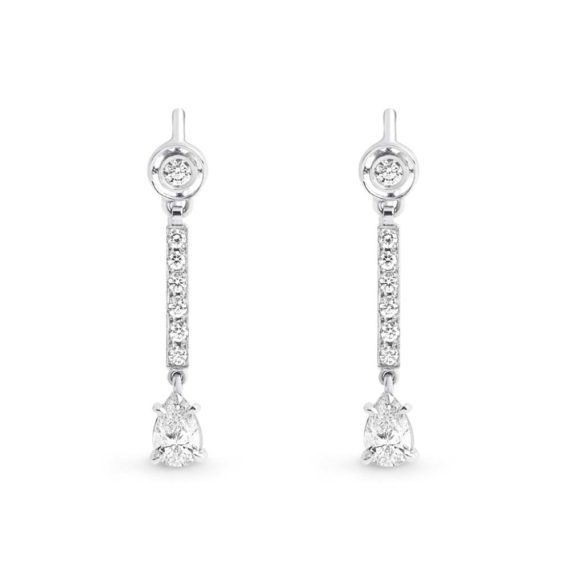 Brett's Jewellers Platinum diamond drop earrings