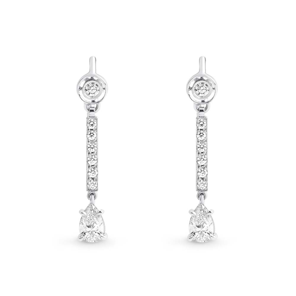 Brett's Jewellers Platinum diamond drop earrings