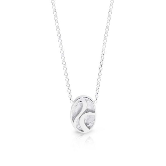 Brett's Jewellers Sterling silver Sueno oval pendant on sterling silver chain